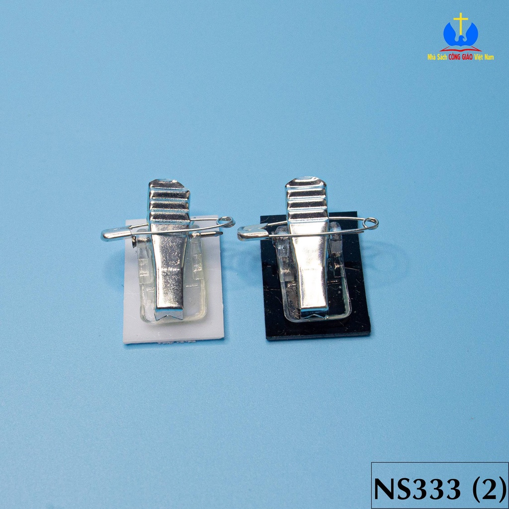 Kẹp đeo tang mica trắng đen NS333