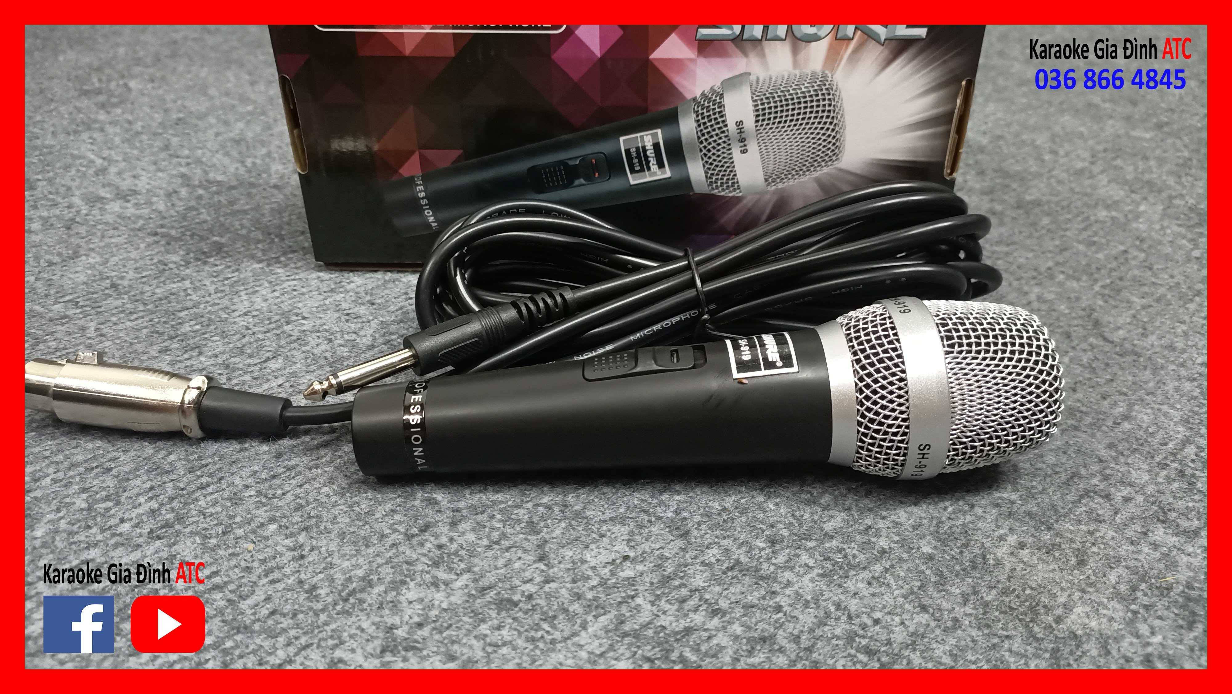 Mic có dây karaoke SHURE SH-919, Micro có dây cao cấp chuyên nghiệp, Mic dây hát karaoke, Mic có dây loại xịn, hát nhạy chống hú chất lượng cao