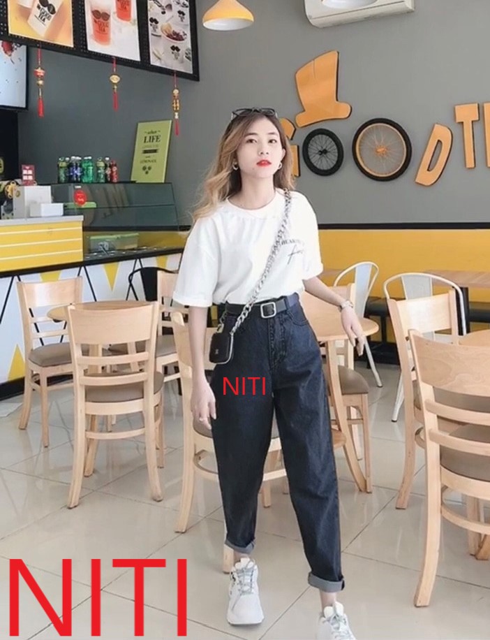 [ CUTE SIÊU TƯỞNG!!! ] QUẦN BAGGY JEAN NỮ CAO CẤP NITI MÀU XÁM ĐEN LƯNG SIÊU CAO LAI CUỐN CỰC PHONG CÁCH CỰC CUTE CỰC XỈU