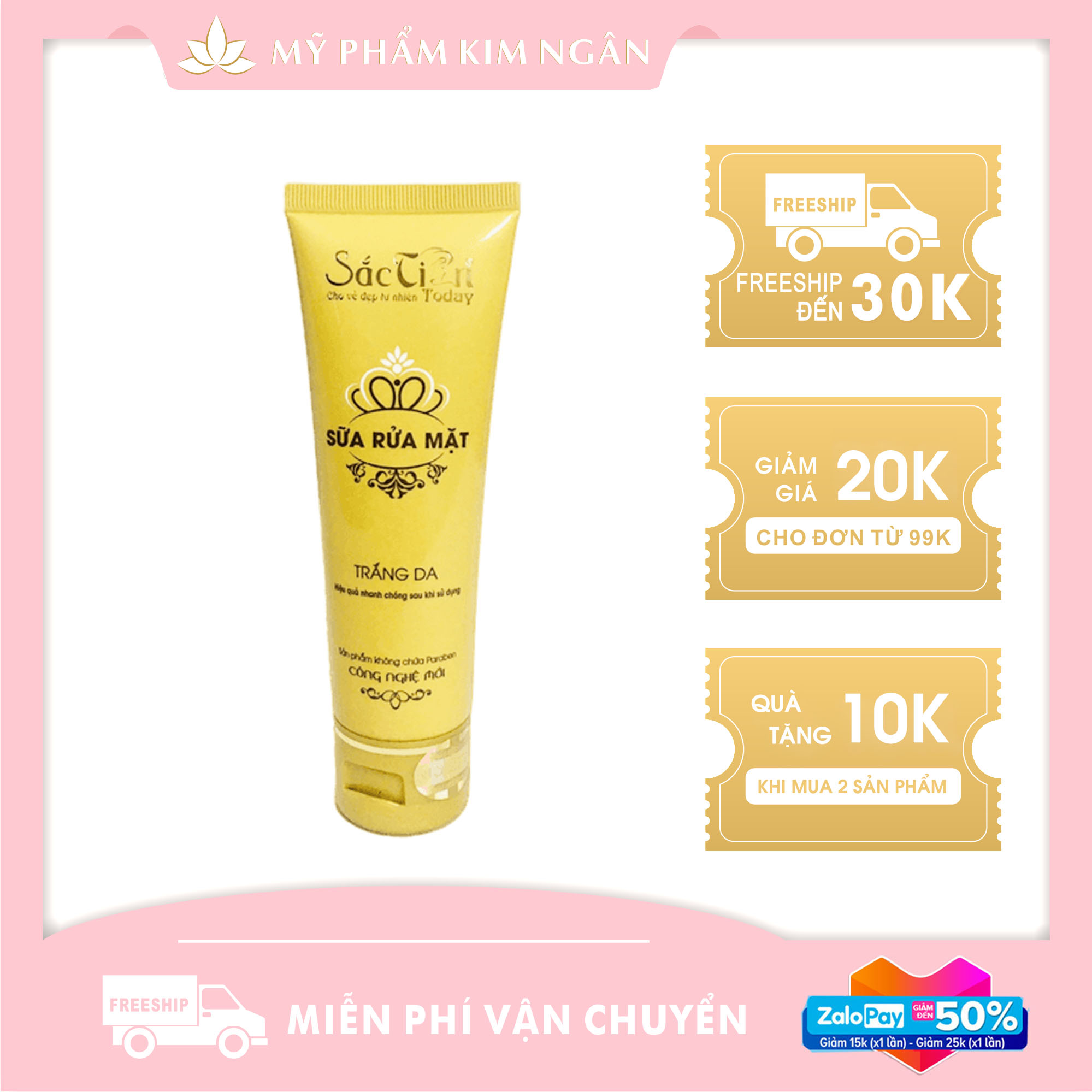 Sắc Tiên Today - Sữa Rửa Mặt 100ml  trắng da ngừa mụn - Mỹ Phẩm Kim Ngân (MẪU MỚI)