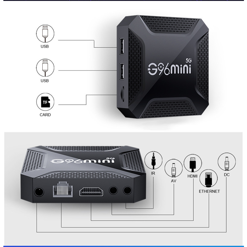 【Vận chuyển nhanh】Android TV box G96 Mini Ram 4G Rom 64GB ANROID 11.0 4K Amlogic G96 mini