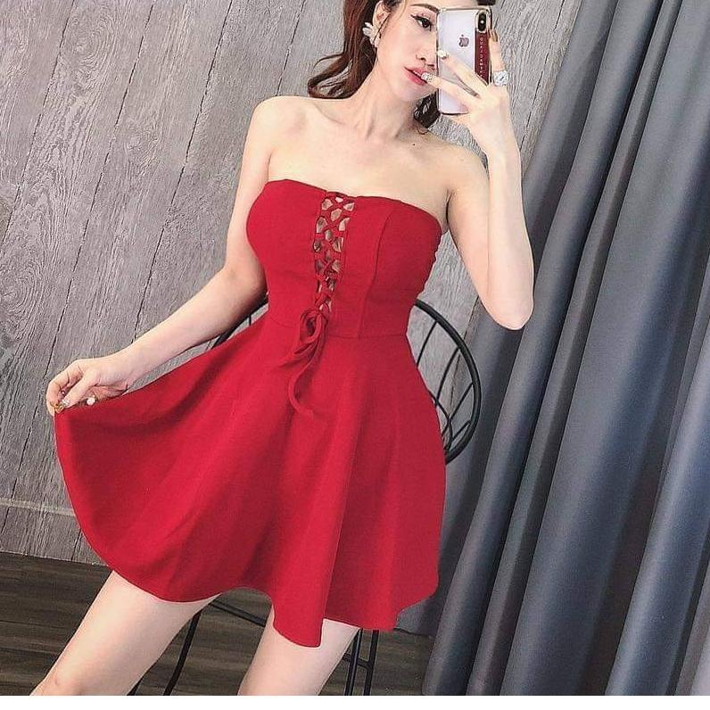 Đầm xòe cúp ngực đan dây sexyoem