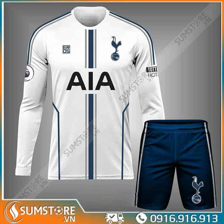 Áo Bóng Đá Độc Lạ Dài Tay - CLB Tottenham Trắng - Đồ Đá Banh Mới Đẹp 2022