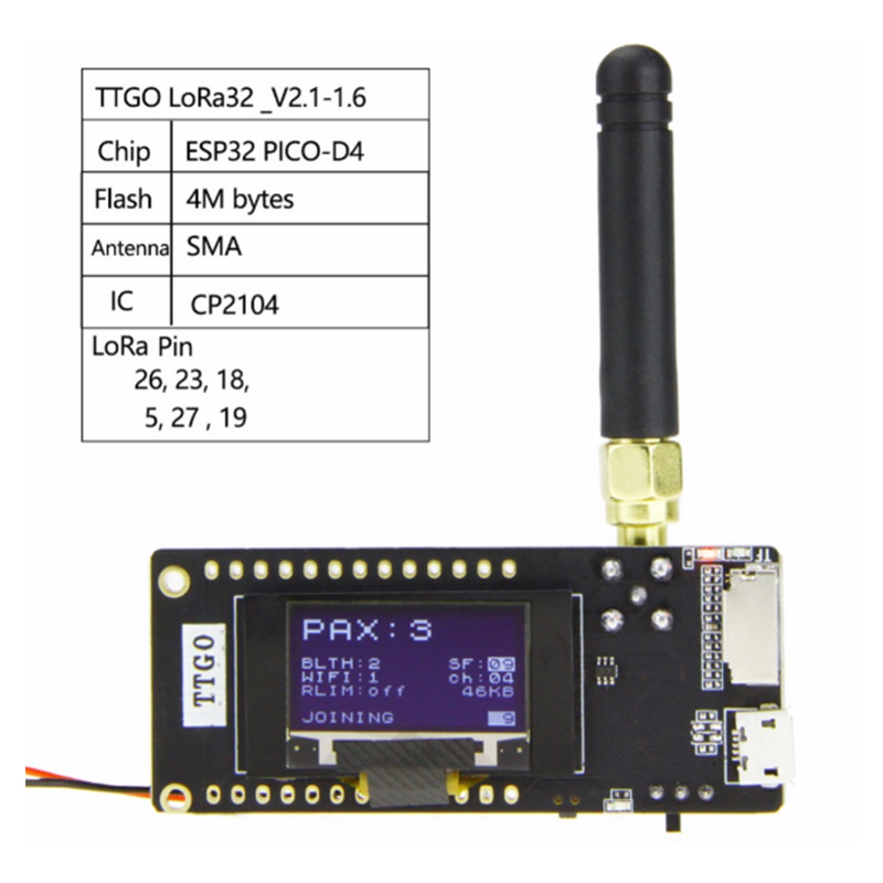 TTGO LoRa32 V2.1 ESP32 Bluetooth WIFI Wireless Module 433Mhz 0.96 Inch Bluetooth Wifi Wireless Module SMA IP5306