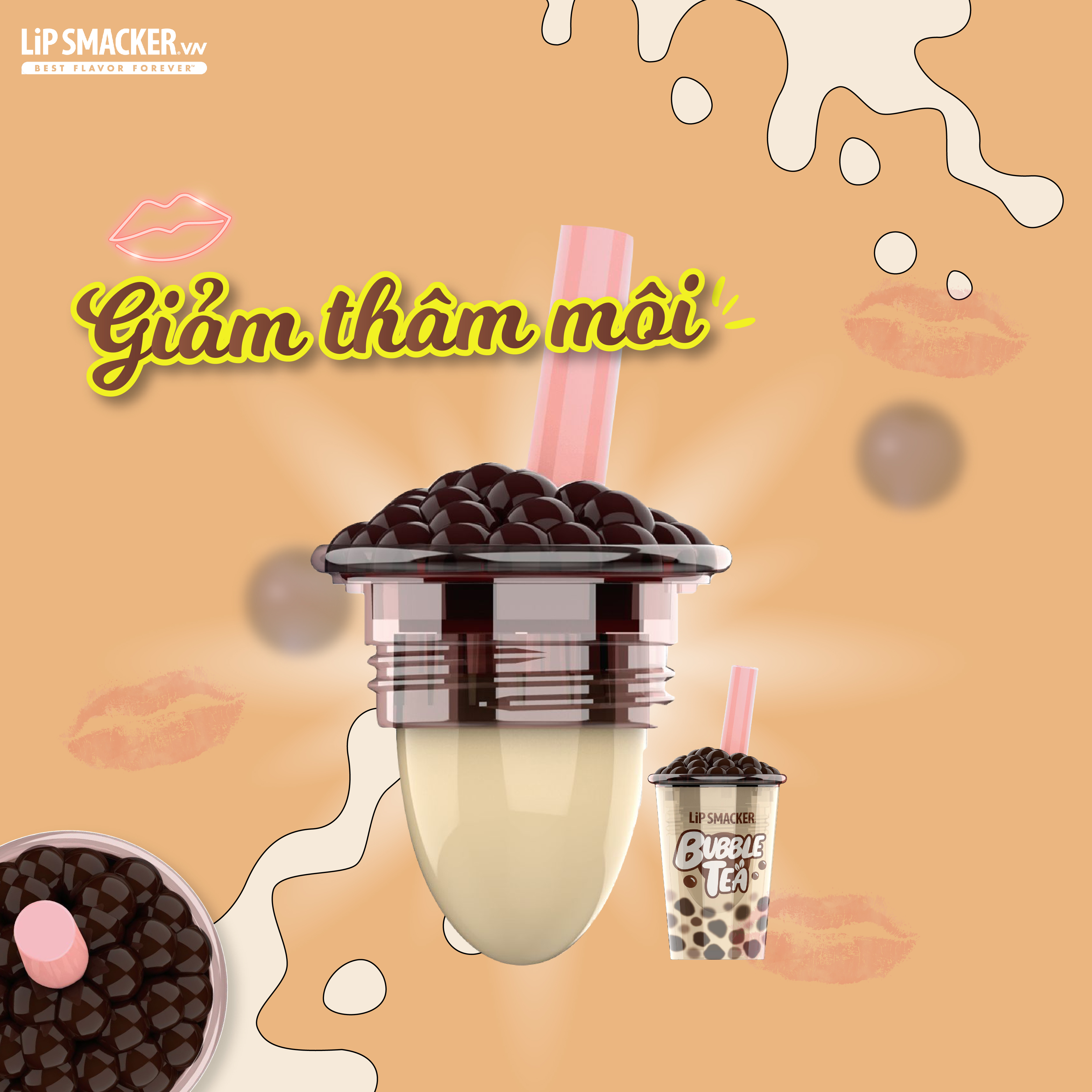[Hàng tặng kèm đơn hàng] [Giao ngẫu nhiên] Son dưỡng trà sữa hoặc son dưỡng trà xanh Lip Smacker