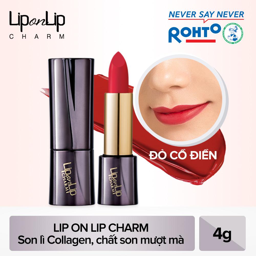 [Hcm]Son Lì Collagen Siêu Mịn Lip On Lip Charm Graceful Pink 4G (Hồng Đất)