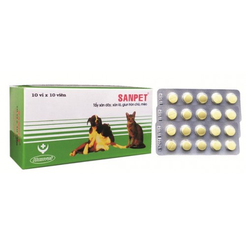 Thuốc tẩy giun sán cho chó mèo Sanpet (1 viên)