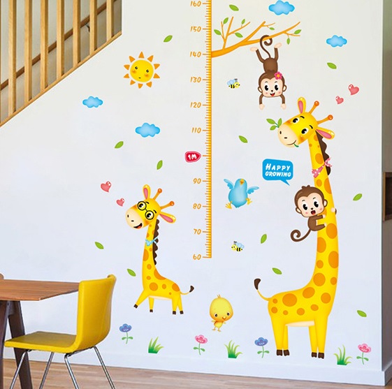 Decal dán tường Thước đo hươu vàng