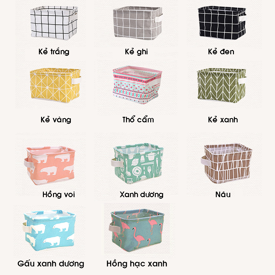 Giỏ vải đựng đồ cá nhân văn phòng xinh xắn