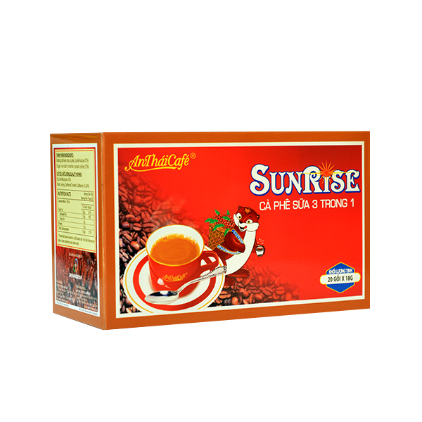 Cà phê 3 trong 1 Sunrise (Hộp 20 gói x 18gr) - AnTháiCafé