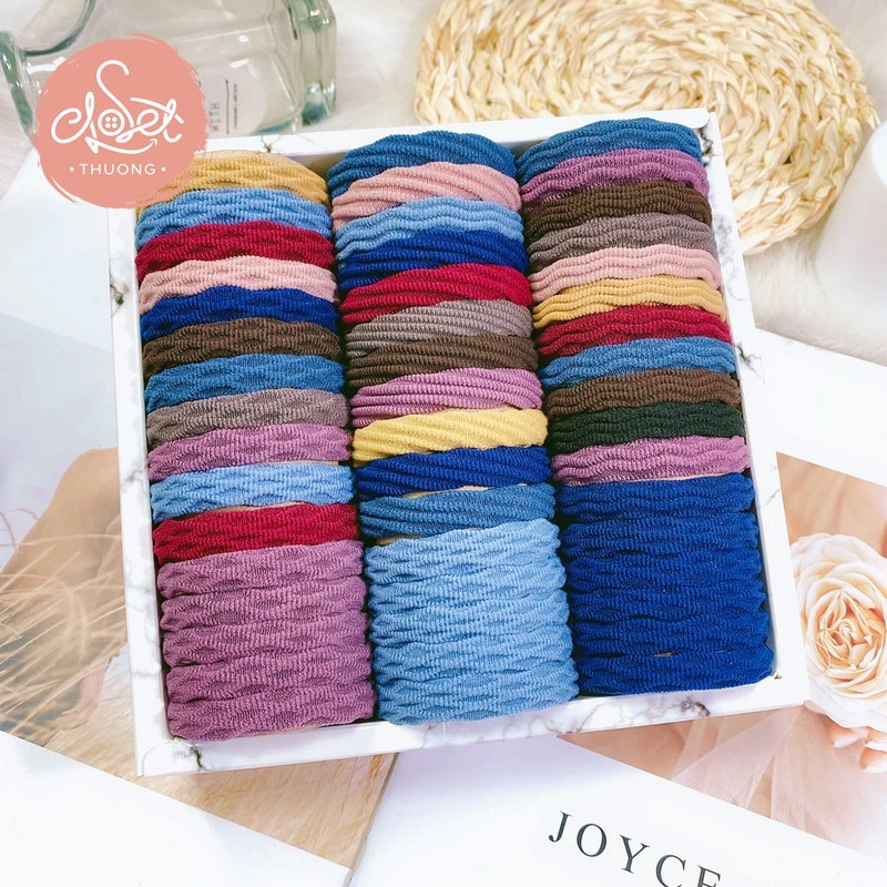 Set 10 Dây buộc tóc, chun buộc tóc, cột tóc phong cách Hàn Quốc nhiều màu DC01