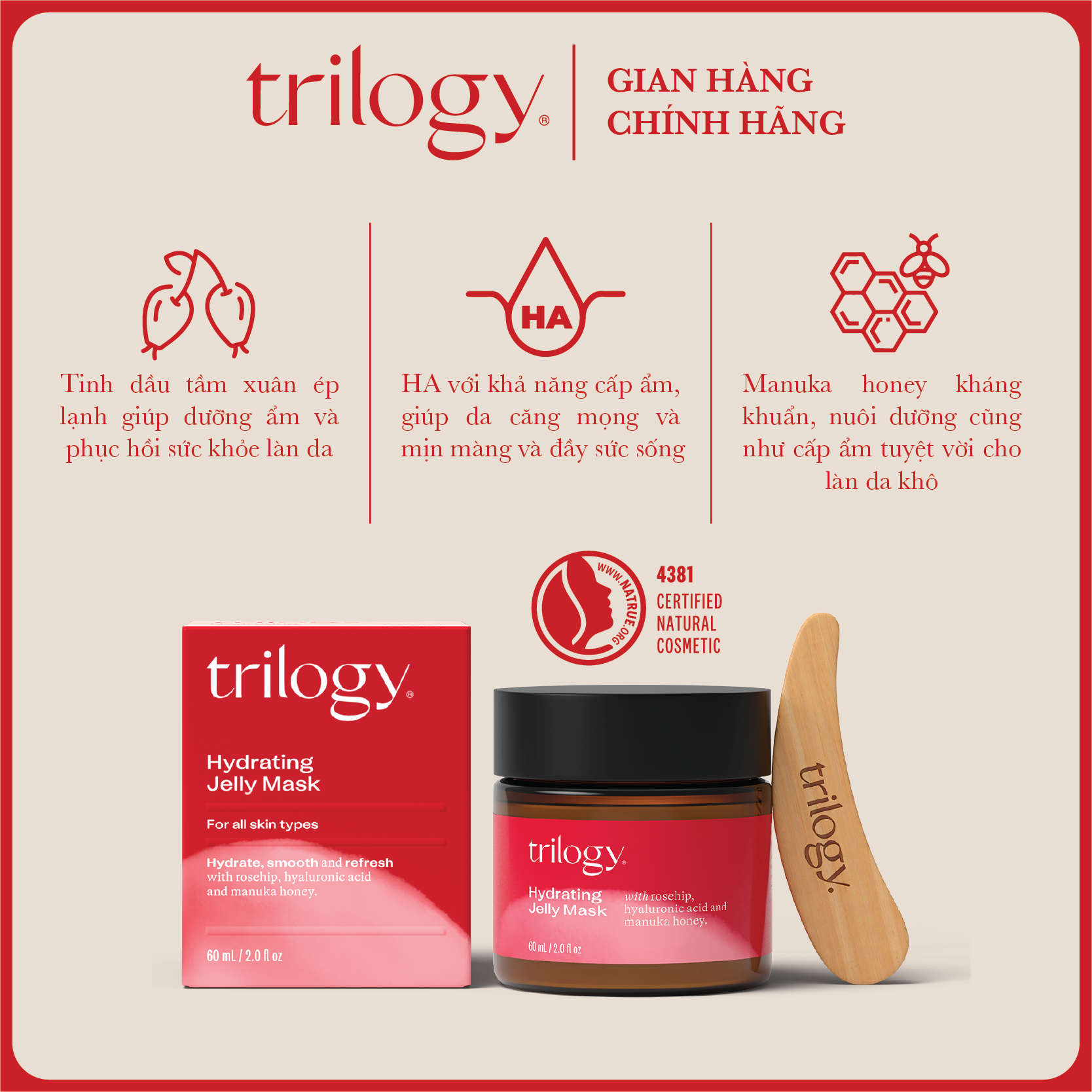 [Freeship Max] Mặt nạ cấp ẩm Trilogy Hydrating Jelly Mask 60ml [Renew]