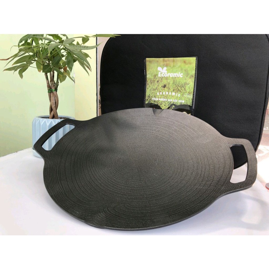 Chảo đá nướng chống dính Hàn Quốc Ecoramic (33cm)
