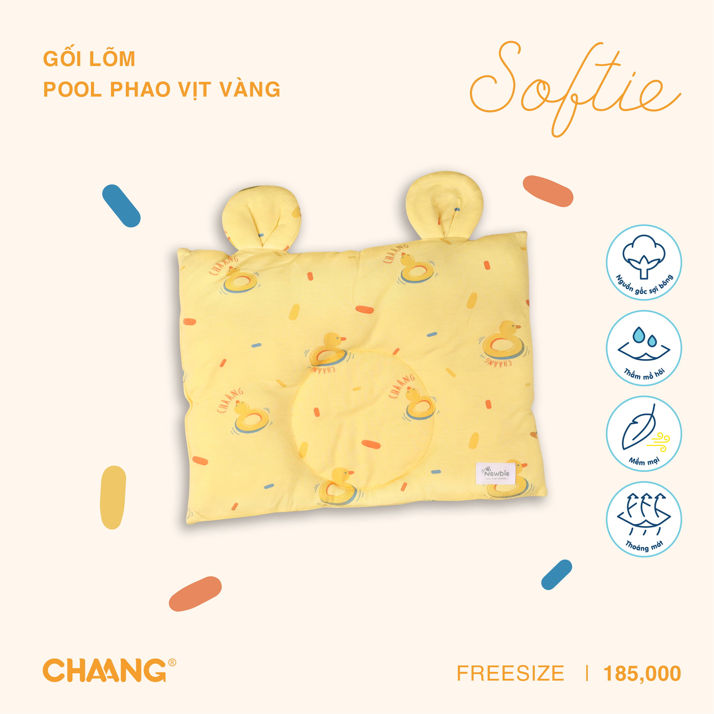 [CHAANG] Gối lõm cho bé sơ sinh Pool CHAANG