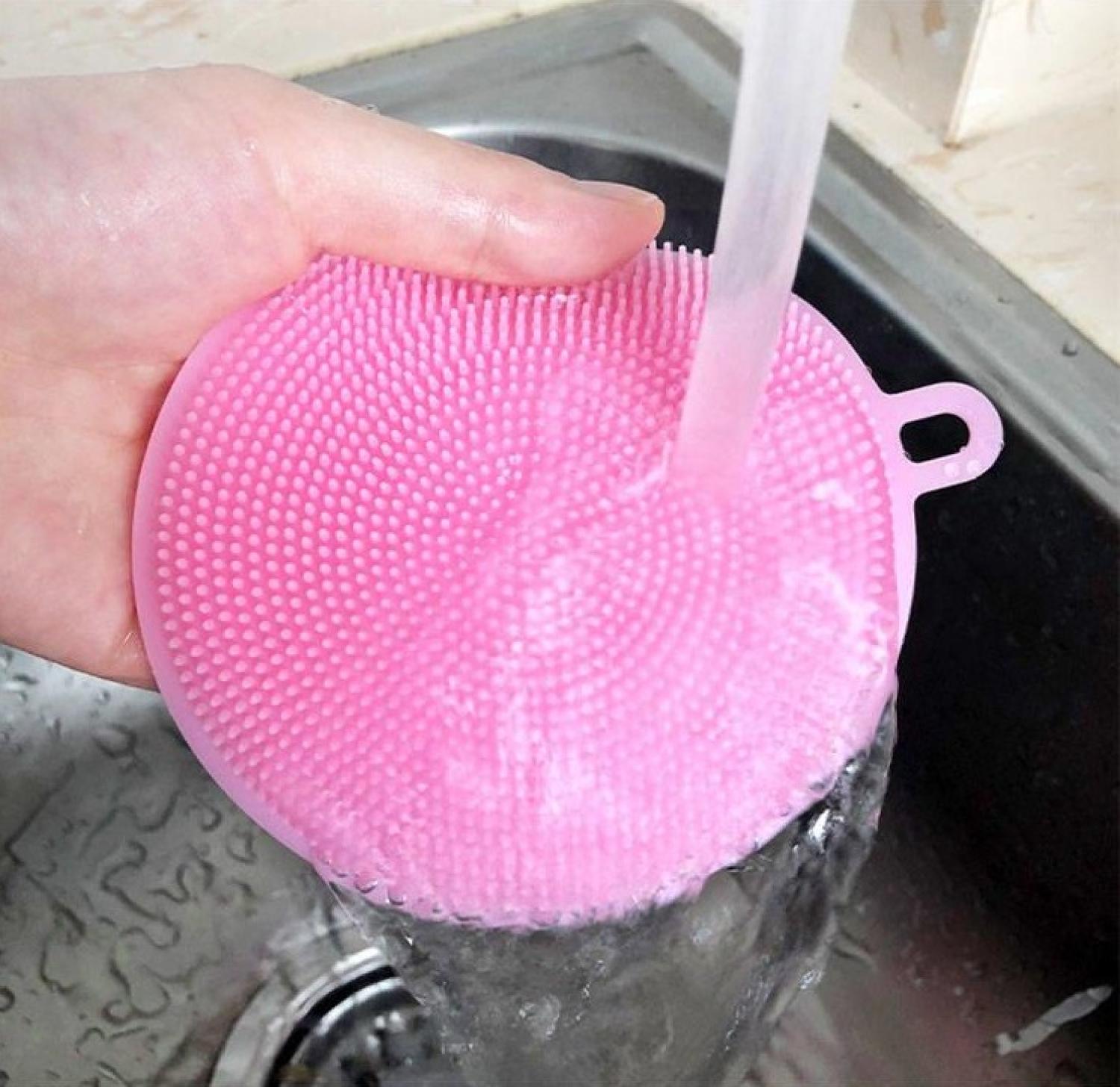 Combo 2 Miếng Rửa Chén Bát Silicon Đa Năng Siêu Sạch (màu ngẫu nhiên),