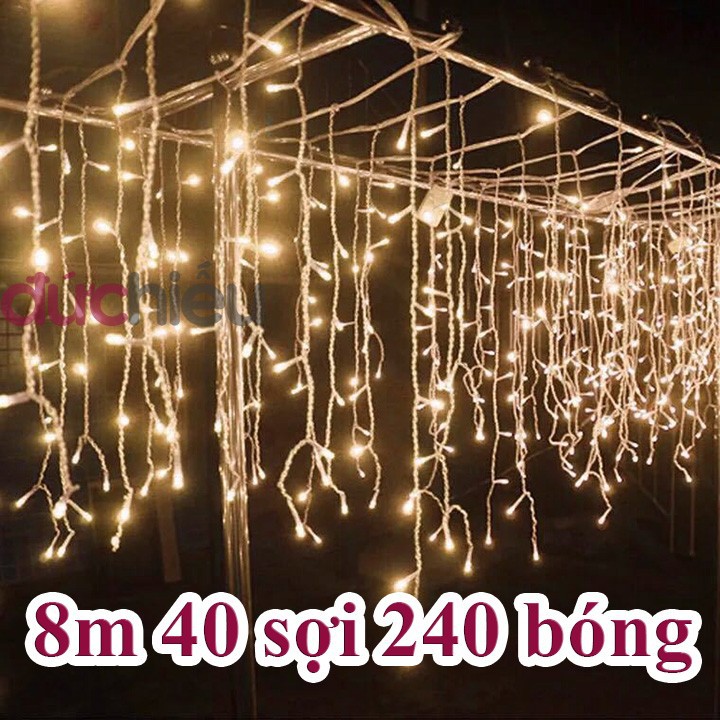 Hàng chất lượng ] Dây đèn LED rèm 8m 40 sợi treo thả trang trí ...
