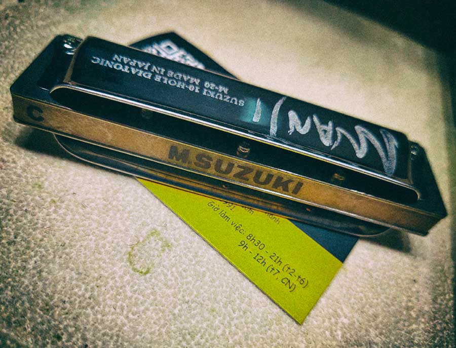 Kèn harmonica diatonic Suzuki Manji M-20 key C (Bạc)