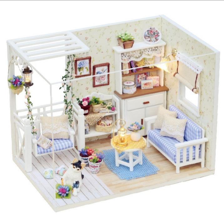 Mô Hình Nhà Gỗ DIY Nhật ký mèo con