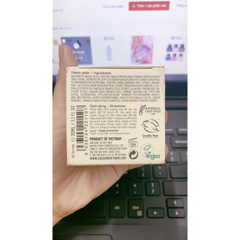 Mặt Nạ Nghệ Hưng Yên Cocoon 30ml