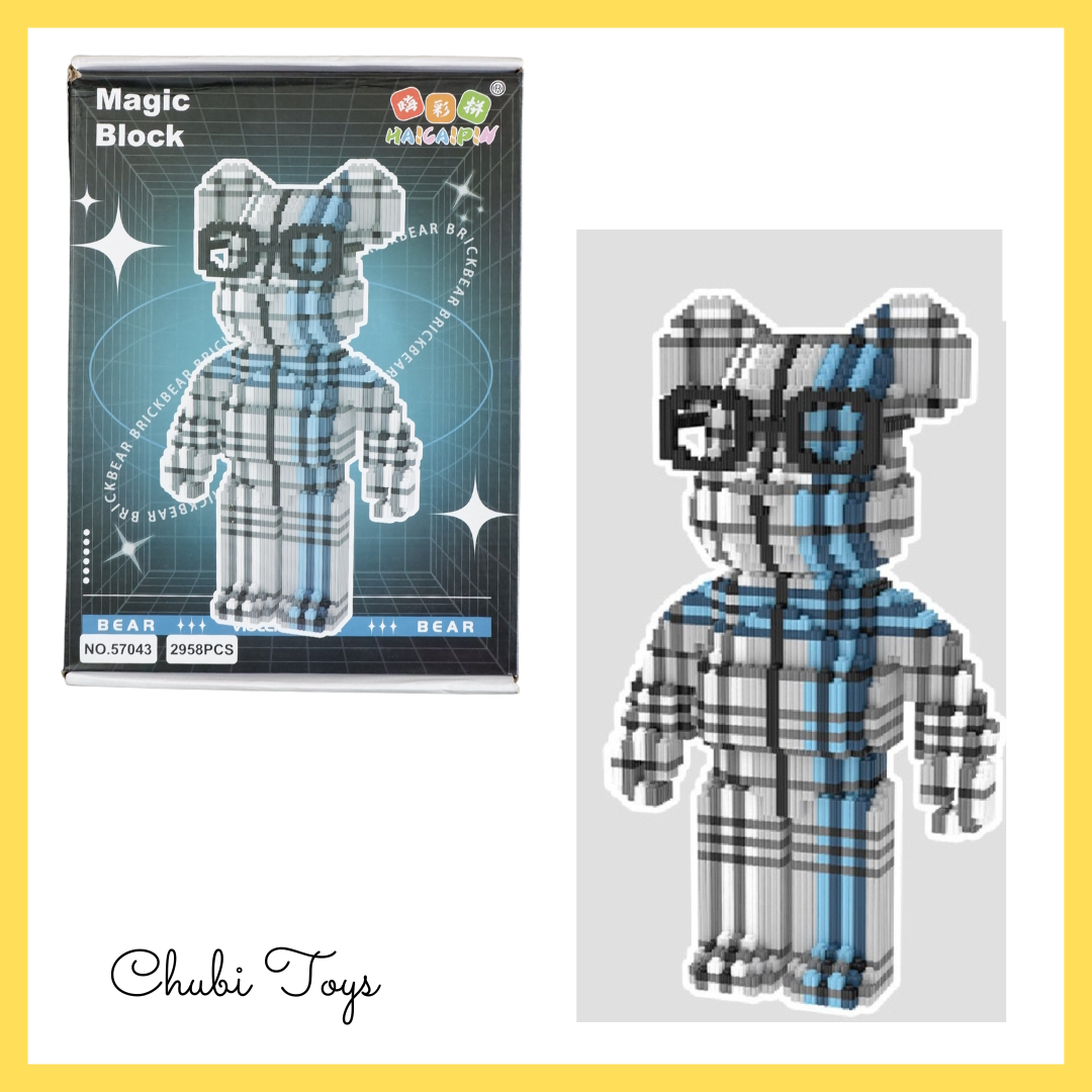Reverse the Lego gấu Bearbrick 36cm headbands assembled model big size bear brick nanoblocks nano standard sample