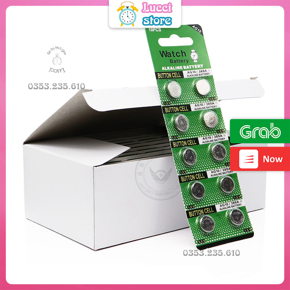 Pin LR1130 đồng hồ, pin cúc áo vỉ 10 viên