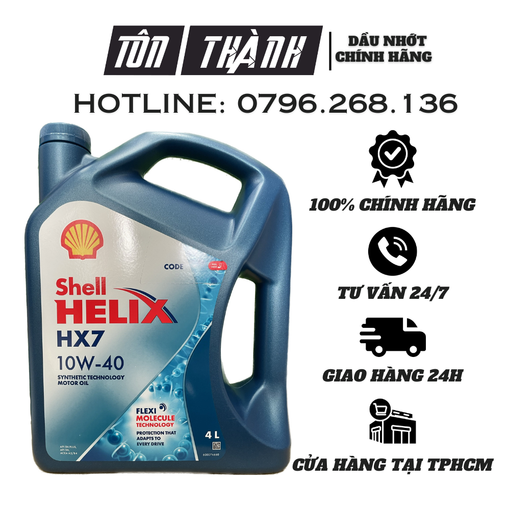 Dầu nhớt shell helix hx7 10w40 thể tích 4l