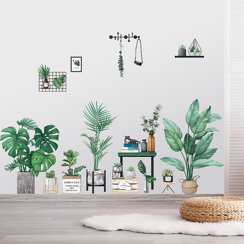 Decal dán tường Chậu cây nhiệt đới số 2 - C2 - vivadecal