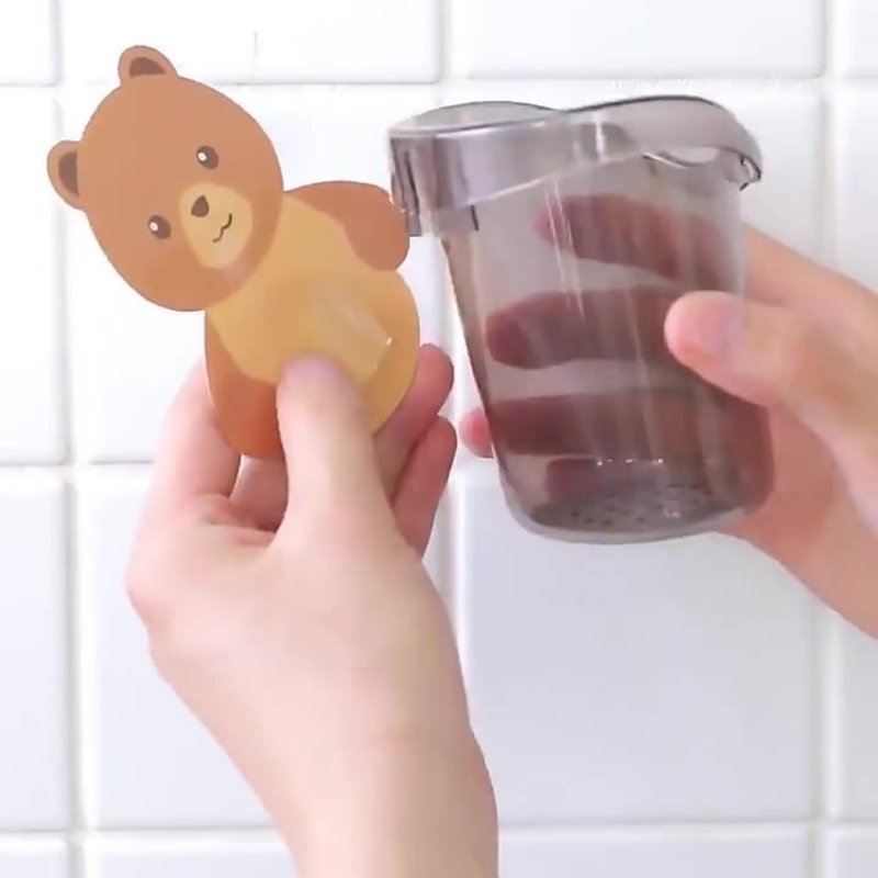 Brown bear wall mounted Cup for toothbrush, toothpaste, Shavers & More, bathroom supplies