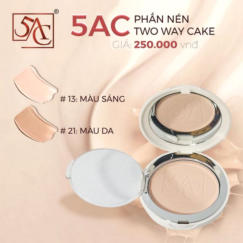Phấn phủ phấn nén trang điểm kiềm dầu siêu mịn 5AC hàn quốc [Phiếu BH hãng]