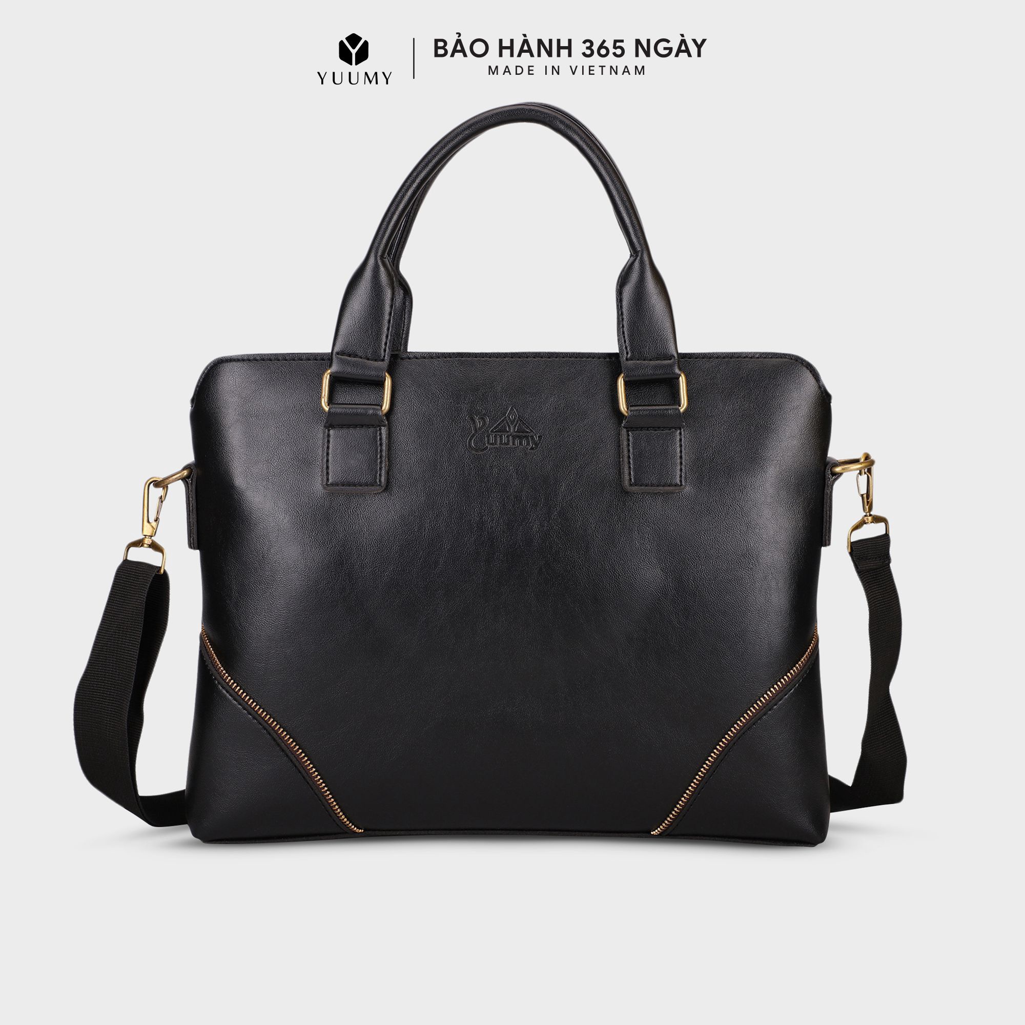 Cặp da công sở cao cấp yuumy cayuumy 08 4 ngăn, da tổng hợp cao cấp