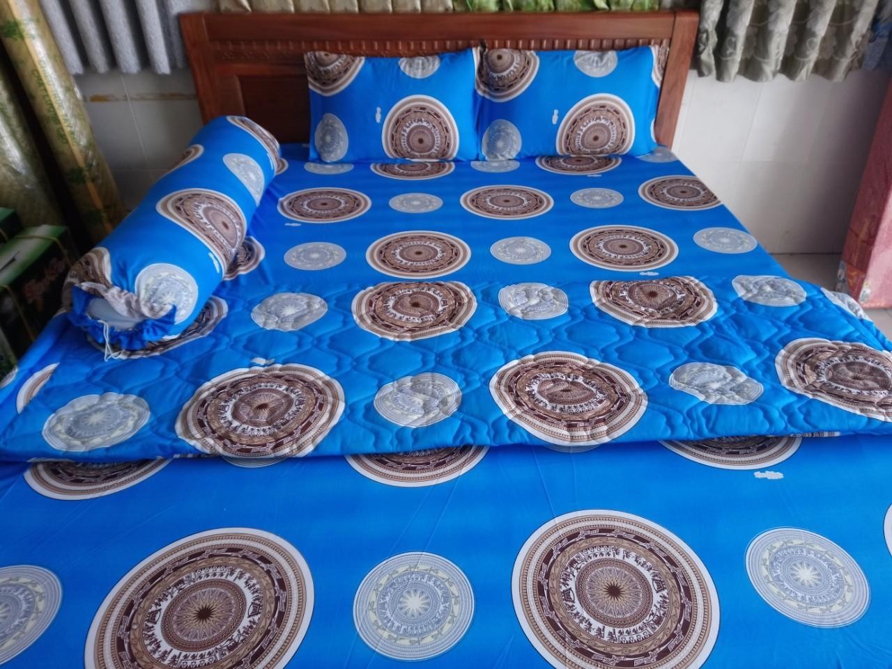 Bộ drap thun Hàn Quốc loại 1 có mền 1m8 x 2m ( 1 dra + 1 chăn chần bông + 3 áo gối)