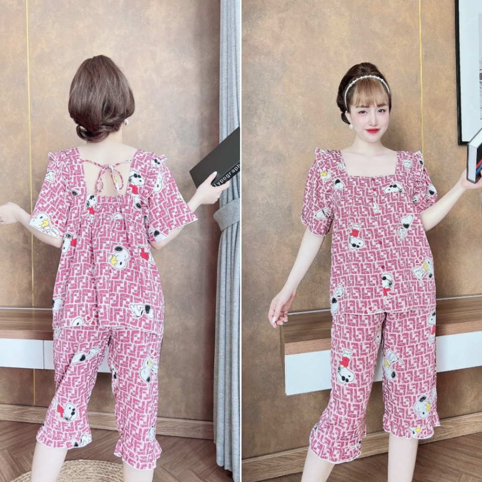 Đồ Bộ Bigsize 50-70kg Lửng Lụa Mango Cổ Vuông