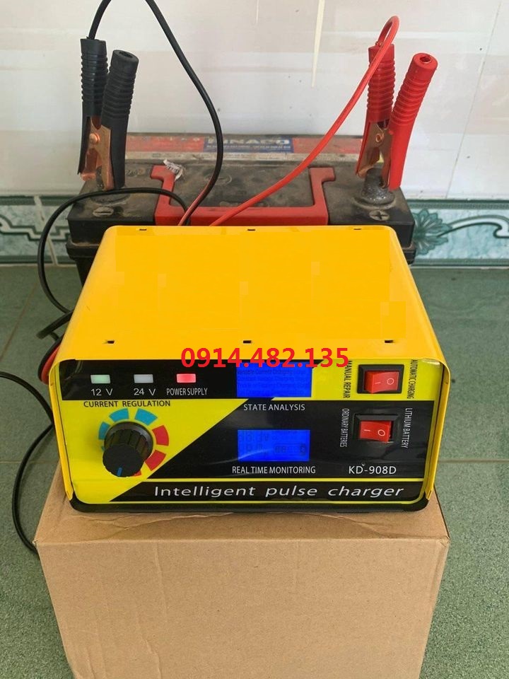 Siêu Sạc Acquy 12 - 24v 400Ah - Sạc có tạo xung khử sunfat - Siêu Sạc Acquy Nạp Acquy - KD-908D