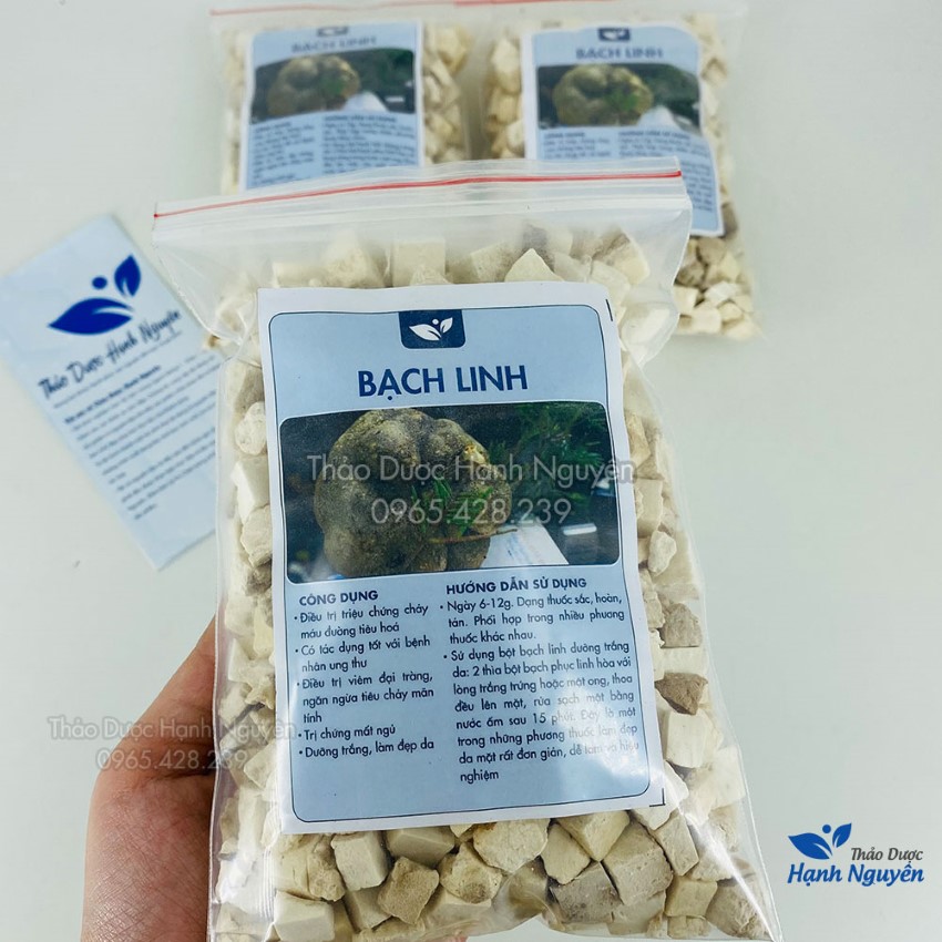Bạch linh 100g, bạch phục linh trắng da, cải thiện nám, tàn nhang, tăng cường sức khỏe - Thảo Dược Hạnh Nguyên