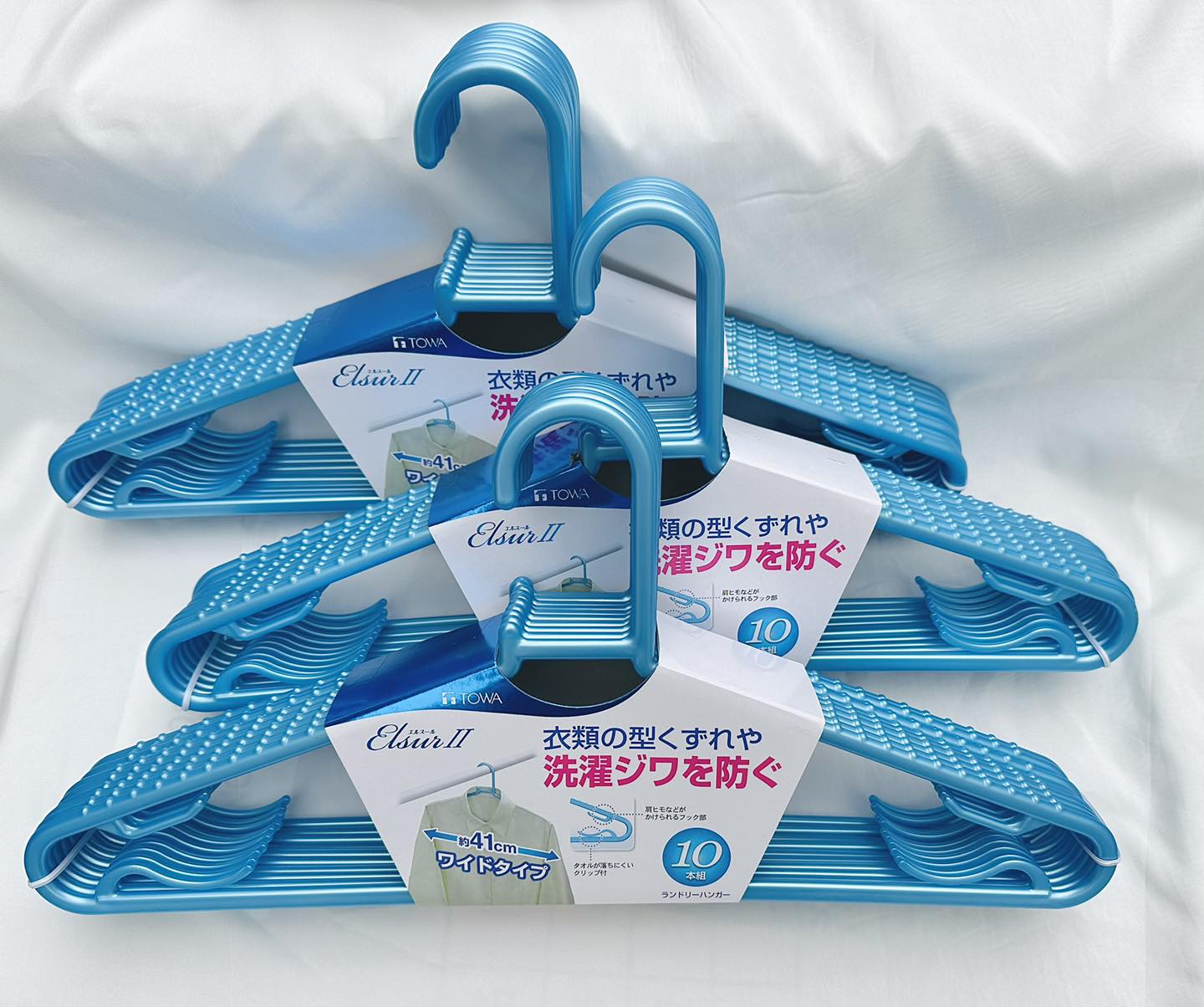 Set 10 móc phơi quần áo TOWA Nhật Bản, chất bằng nhựa cao cấp