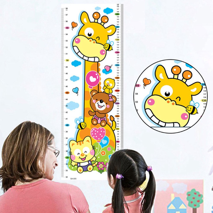 Tấm Dán Tường Đo Chiều Cao Họa Tiết Dễ Thương Cho Bé (không kèm keo dán)