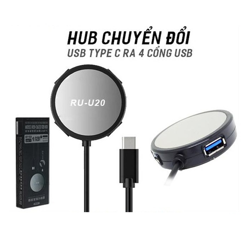 Hub chuyển đổi USB Type C ra 4 cổng USB tốc độ cao Remax RU-U20
