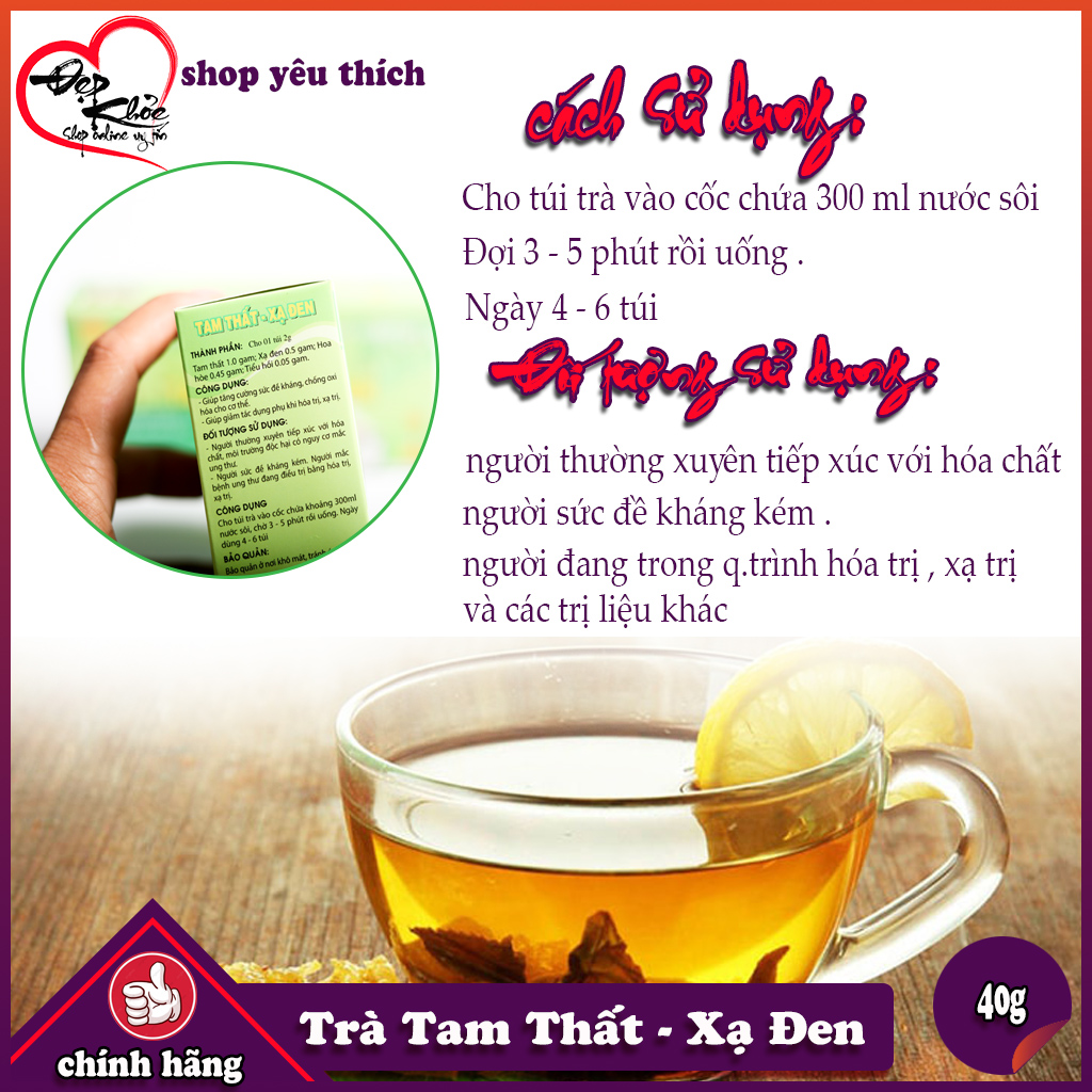[HCM]Trà tam thất xạ đen Học Viện Quân Y