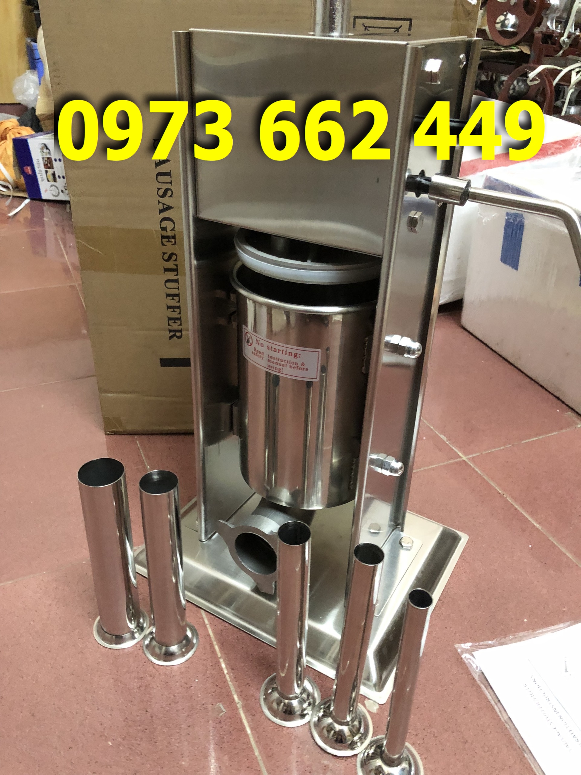 Máy làm lòng dồi sụn, đùn xúc xích lạp xưởng 3L quay tay thủ công