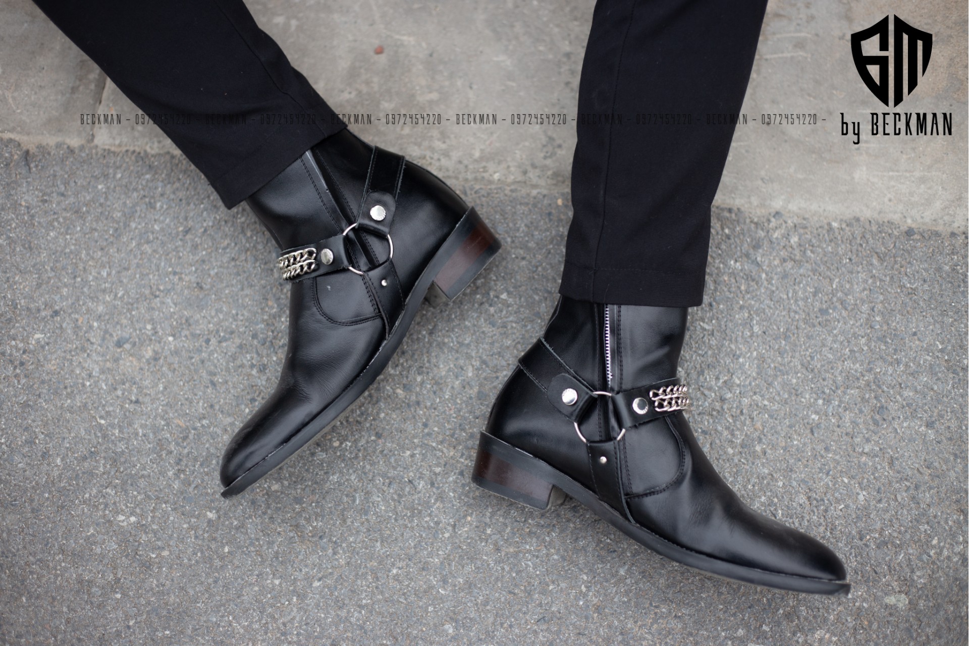 Giày nam Harness Boots kiểu dáng đường phố Hót Nhất.