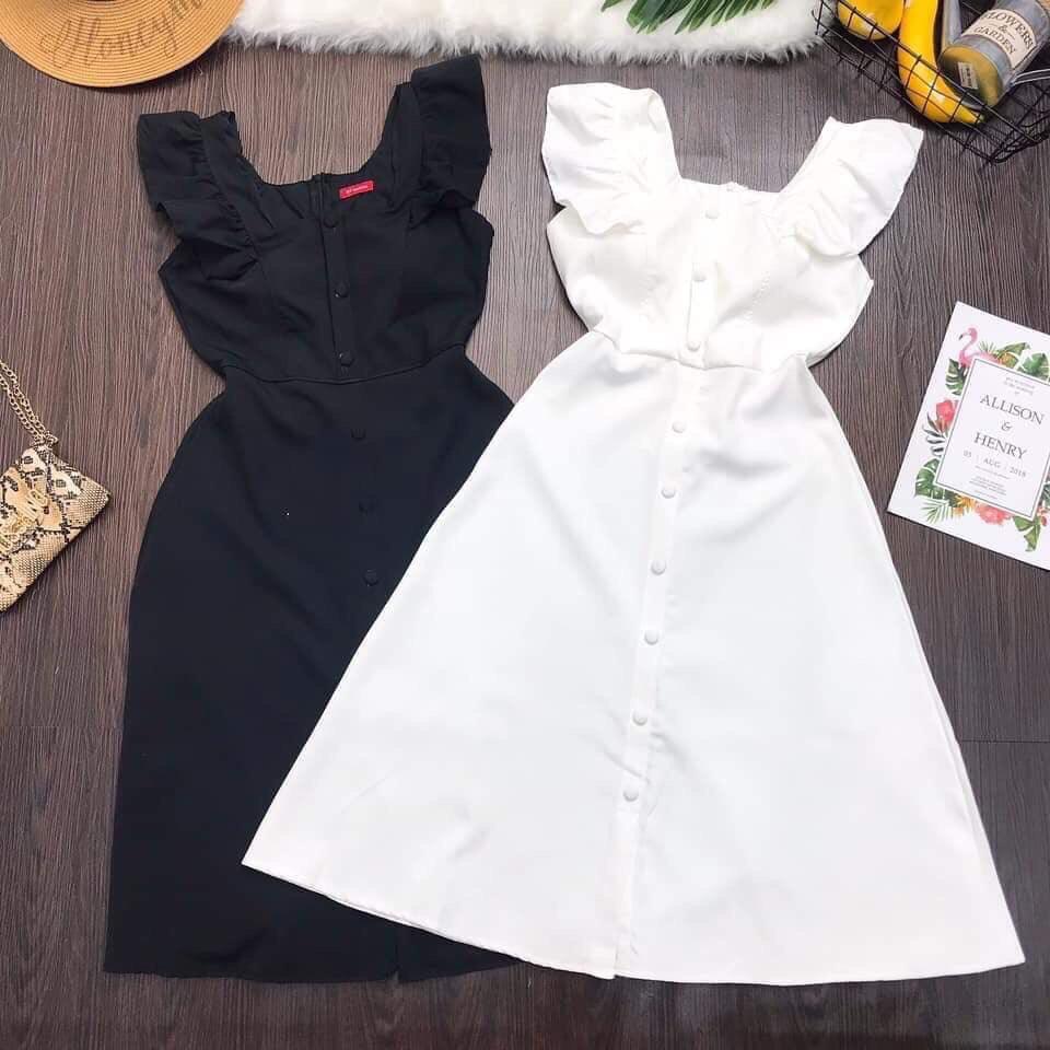 Đầm tay cánh tiên nút bộc siêu xinh
