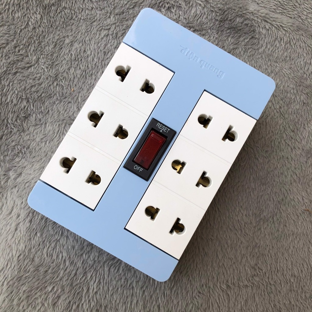 BÁO GIÁ Ổ CẮM ECO ĐQ ESK 5BR 6ECO (6 LỖ, DÂY DÀI 5M) | Shopee Lazada Sendo Tiki mới nhất 70 Ổ Cắm chia điện thông minh xoay 90° Điện Quang ĐQ ESK RT 6BW 6 lỗ có công tắc tự ngắt không dây.