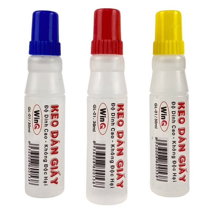 Lốc 12 chai keo dán giấy 30ml winq
