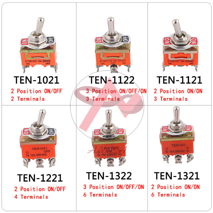 Công Tắc Gạt Đôi E-TEN 1221 15A/250V 2 Chế Độ ON-OFF 4P