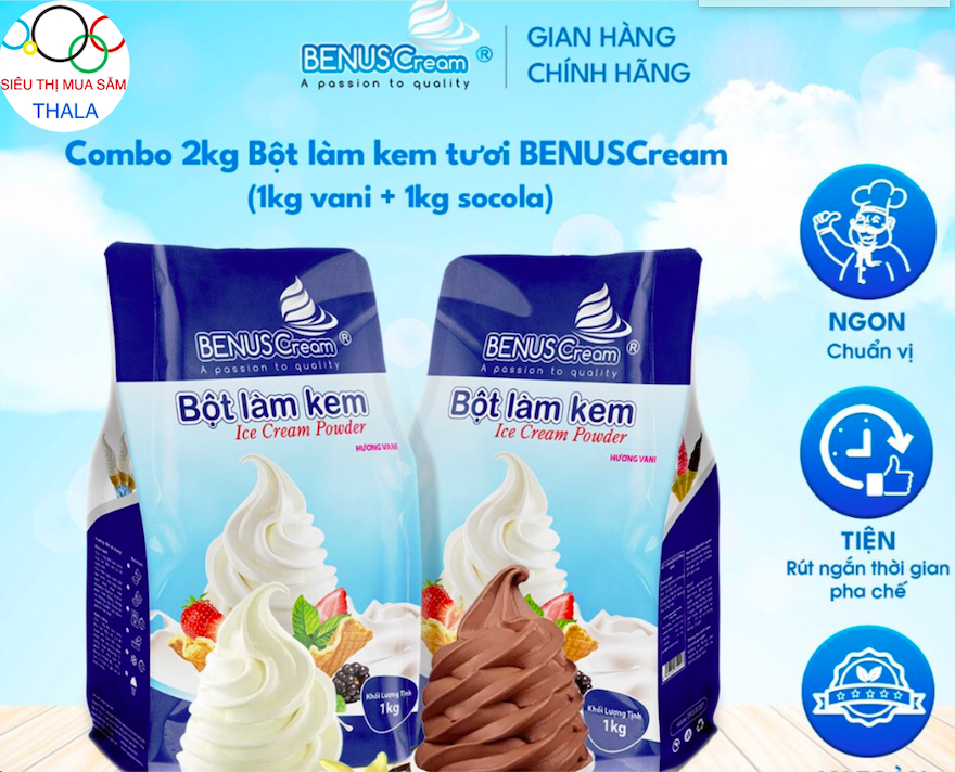 Combo bột kem socola và vani