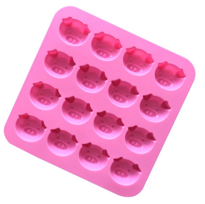 KHUÔN SILICON 16 MẶT HEO