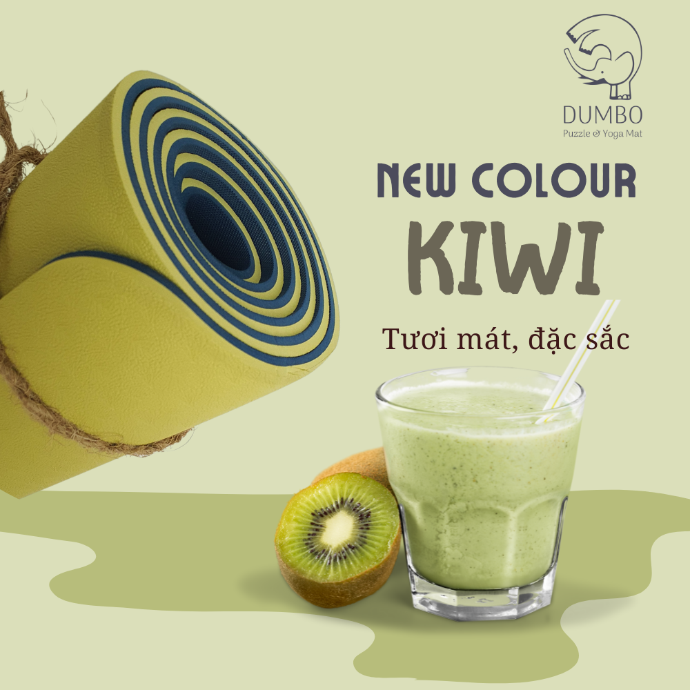 pastel,không mùi, chống trượt Thảm Tập Yoga DUMBO MAT TPE 8mm 2 Lớp Thảm