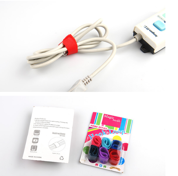 Combo 6 Dây cố định dây cáp, tai nghe, dây băng gai dính lưng (băng nhám) cố định dây tai nghe