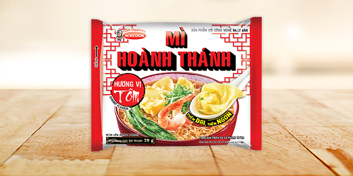 Combo 5 gói mì tôm hoành thánh (Mỗi gói 75g, Date mới 8 tháng).