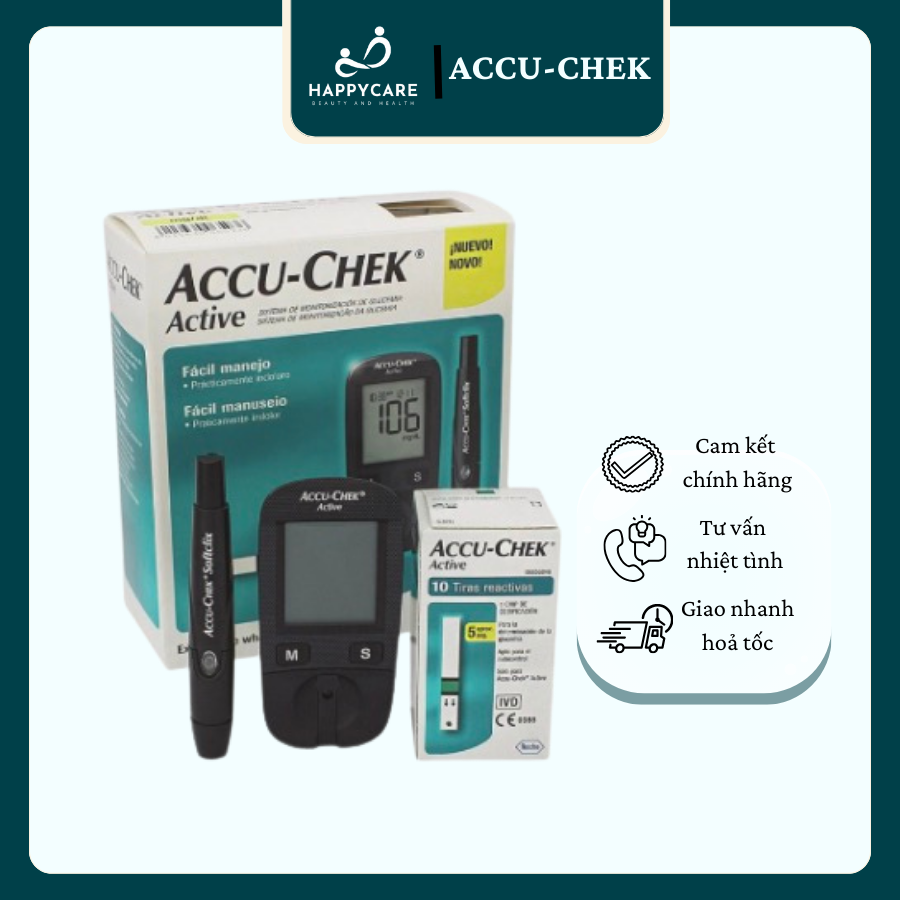 Máy Đo Đường Huyết ACCU-CHEK Active mg/dl Kit (tặng hộp que thử)